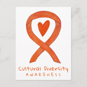 Cultural Diversity Orange Awareness Art Postcard