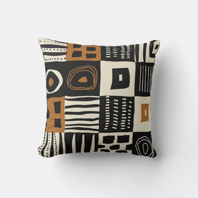 Cultural Ethnic Mud Cloth African Print  Cushion (Front)