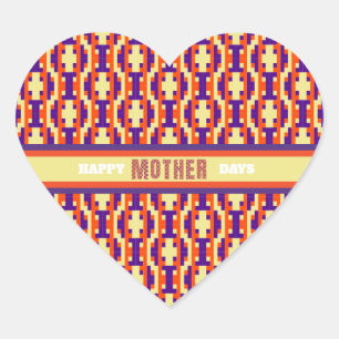 Cultural Fusion Geometric Seamless Heart Sticker