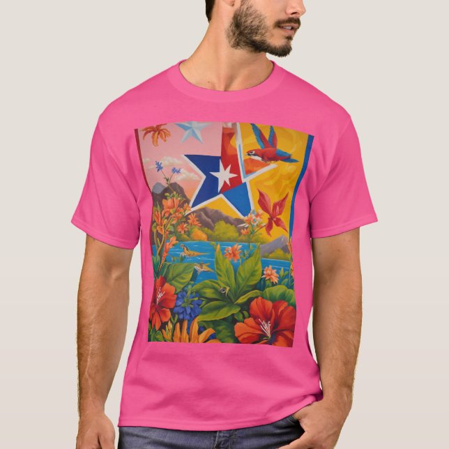 Cultural fusion of Puerto Rico and Texas T-Shirt (Front)