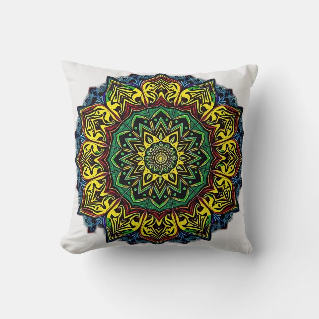 Cultural Mandalas with Geometric Patterns Cushion (Front)