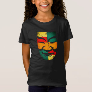 Cultural Mask Design Tee – Vintage Distressed Look