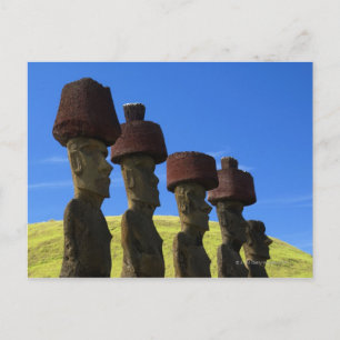 Cultural statues, Easter Island, Polynesia Postcard