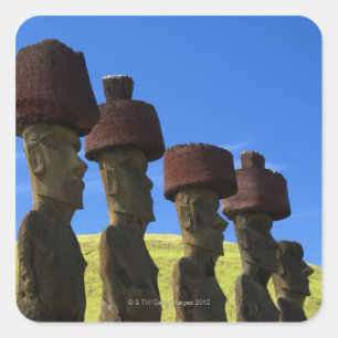Cultural statues, Easter Island, Polynesia Square Sticker