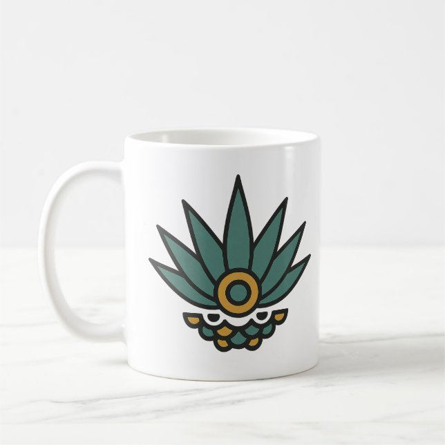 Cultural Symbolism – Agave, Eagle & Snake Heart Coffee Mug (Left)