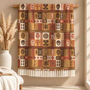 Cultural Terracotta Heritage Fleece Blanket Decor
