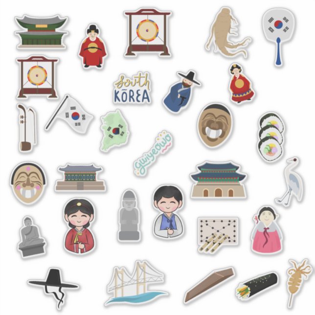 Cultural Treasures of Korea Stickers Sheet (Front)
