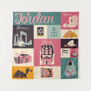 Culture and national colour of Jordan. Collection  Tapestry