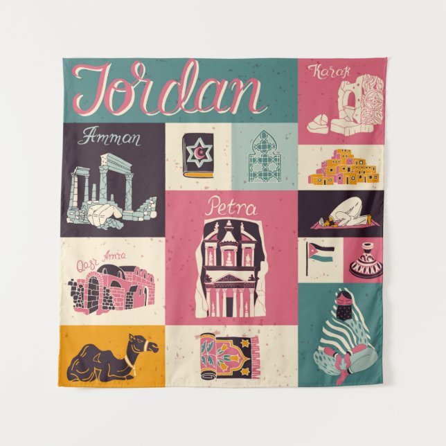 Culture and national colour of Jordan. Collection  Tapestry (Front)