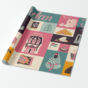 Culture and national colour of Jordan. Collection Wrapping Paper