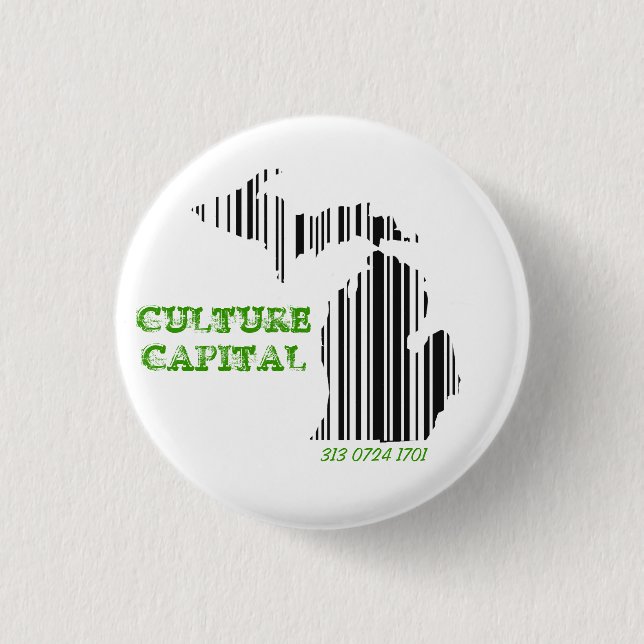 Culture capital 3 cm round badge (Front)