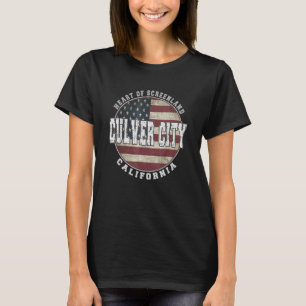 Culver City California  Vintage American flag T-Shirt