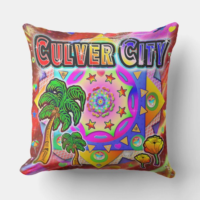 Culver City Tropical Friends Pillow (Front)