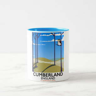 Cumberland, England vintage style travel poster. Two-Tone Coffee Mug