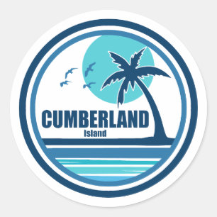 Cumberland Island Georgia Palm Tree Birds Classic Round Sticker