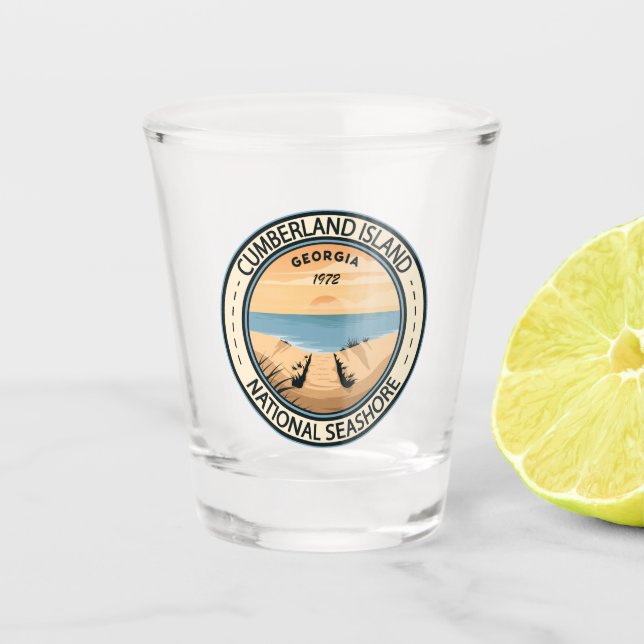 Cumberland Island National Seashore Georgia Badge Shot Glass (Front)