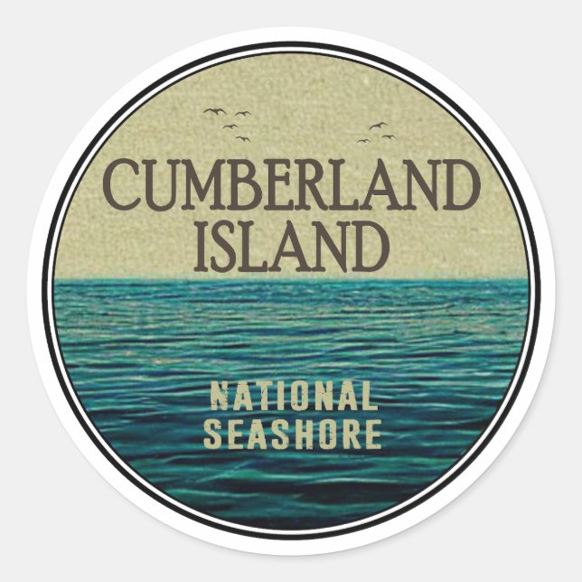 Cumberland Island National Seashore Ocean Birds Classic Round Sticker (Front)