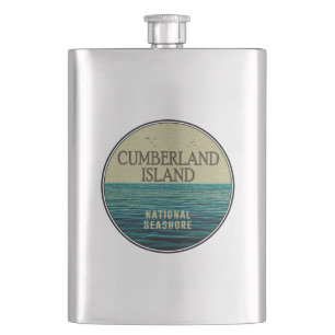 Cumberland Island National Seashore Ocean Birds Hip Flask