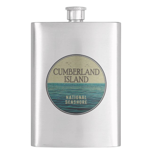 Cumberland Island National Seashore Ocean Birds Hip Flask (Front)