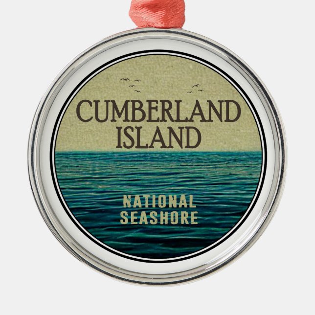 Cumberland Island National Seashore Ocean Birds Metal Tree Decoration (Front)