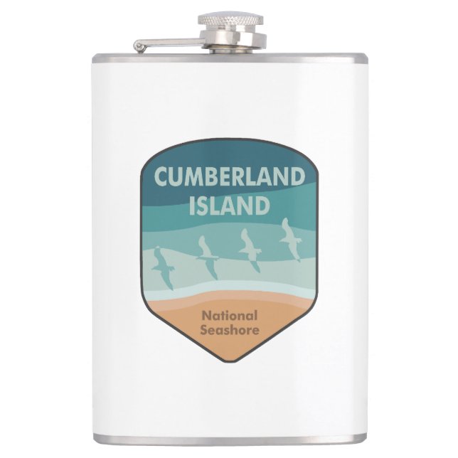 Cumberland Island National Seashore Seagulls Hip Flask (Front)