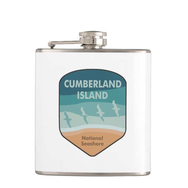 Cumberland Island National Seashore Seagulls Hip Flask (Front)
