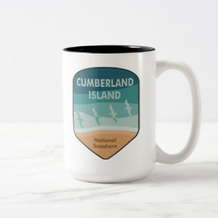 Cumberland Island National Seashore Seagulls Two-Tone Coffee Mug