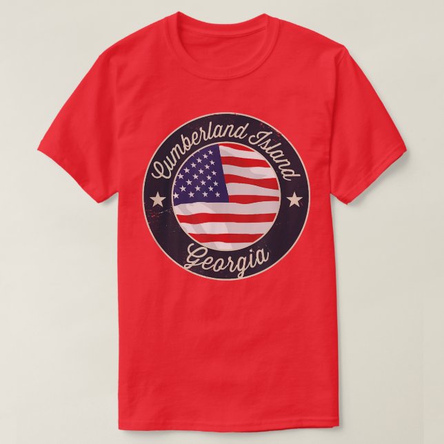 Cumberland Island - Patriotic Georgia Souvenir T-S T-Shirt (Design Front)