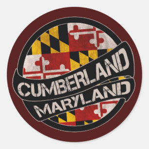Cumberland Maryland flag grunge stickers