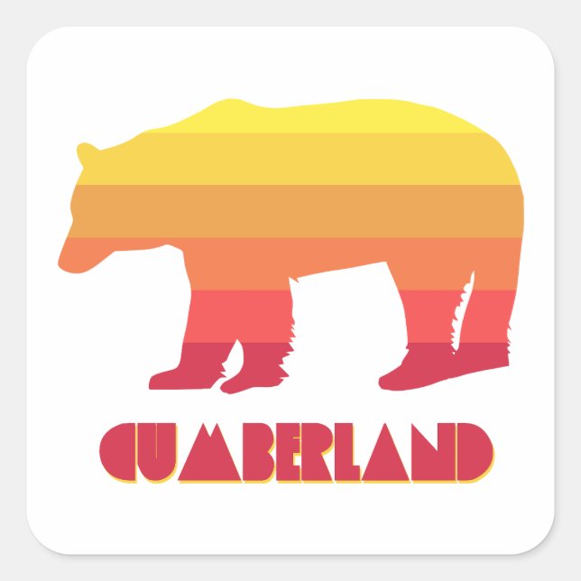 Cumberland Maryland Rainbow Bear Square Sticker (Front)