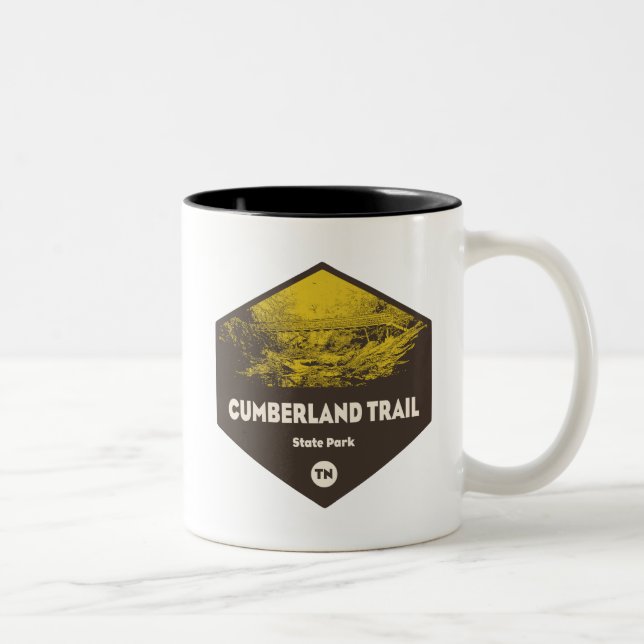 Cumberland Trail State Park Tennessee Two-Tone Coffee Mug (Right)