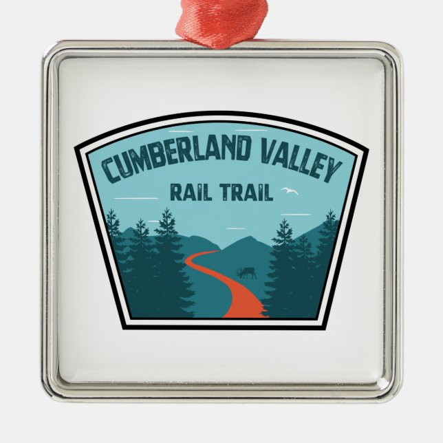 Cumberland Valley Rail Trail Metal Tree Decoration (Front)