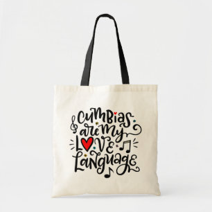 Cumbias are My Love Language, Spanglish Lettering Tote Bag