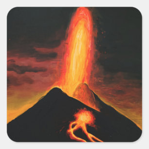 Cumbre Vieja volcano  T-Shirt Square Sticker