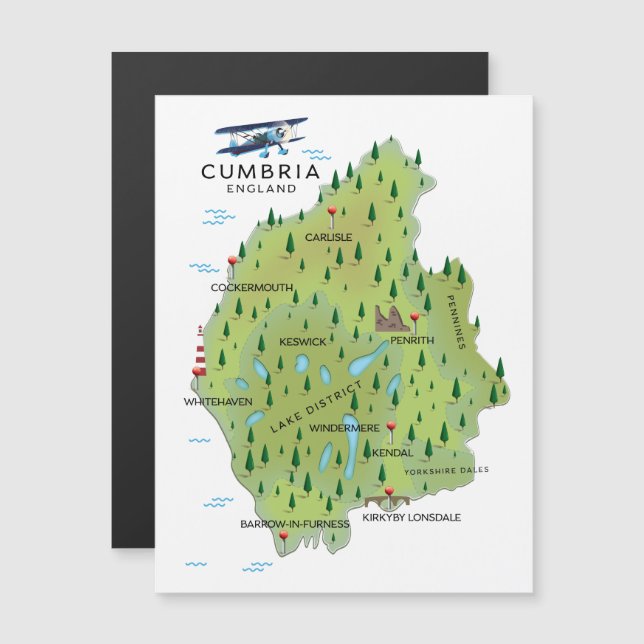 Cumbria England Map travel poster. (Front/Back)