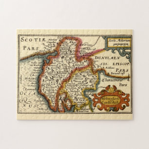 Cumbria (Westmorland, Cumberland) Antiquarian Map Jigsaw Puzzle