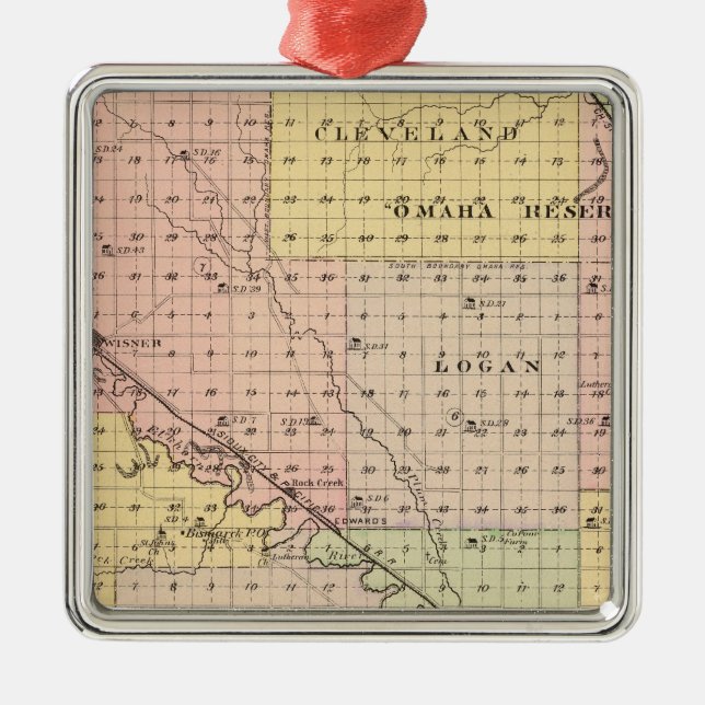 Cuming County, Nebraska Metal Tree Decoration (Front)