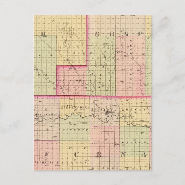 Cuming County, Nebraska Postcard (Front)