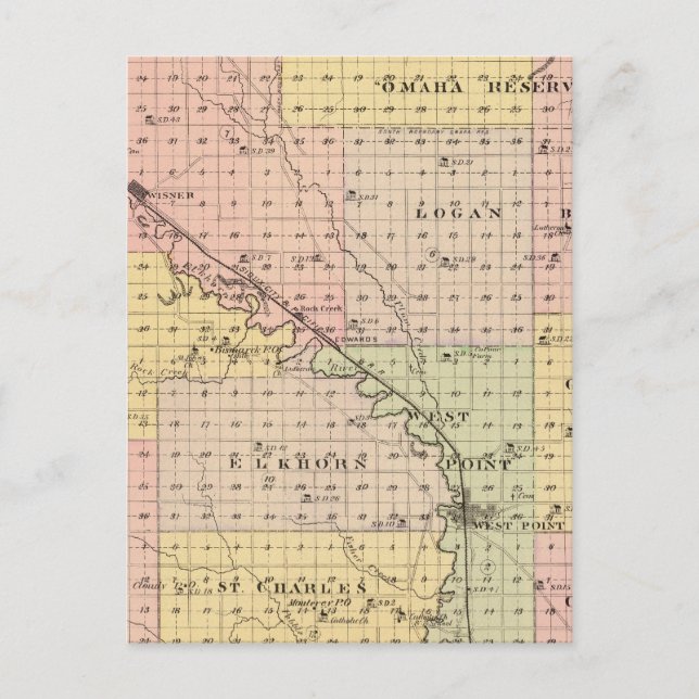 Cuming County, Nebraska Postcard (Front)