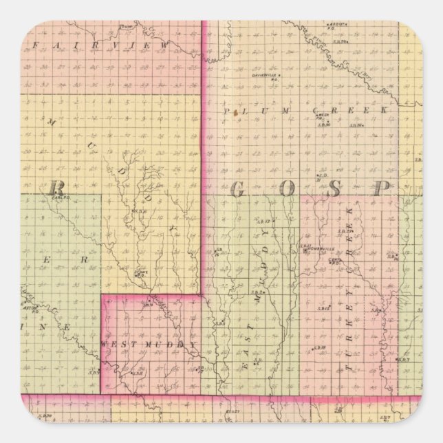 Cuming County, Nebraska Square Sticker (Front)