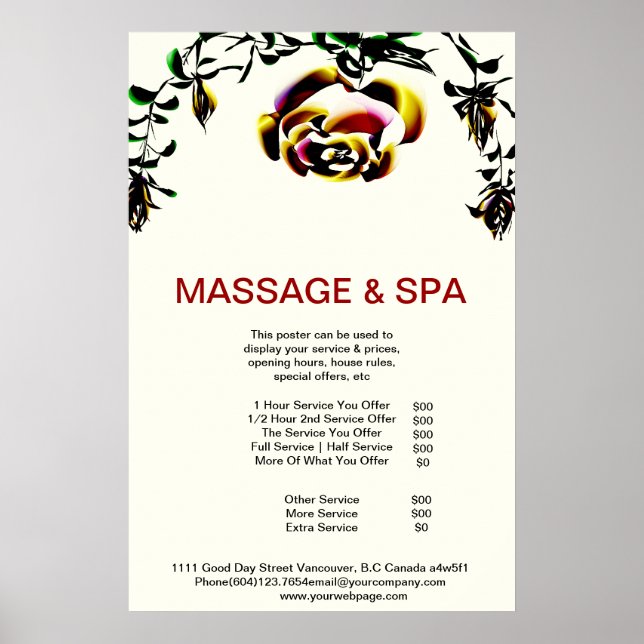 Cumingtonite Spa Massage Beauty Salon Poster (Front)