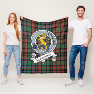 Cumming Hunting Ancient Clan Badge Tartan Plaid Fleece Blanket