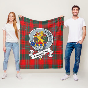 Cumming Modern Clan Badge Tartan Plaid Fleece Blanket