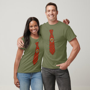 Cumming Scottish Clan Badge & Tartan Necktie T-Shirt