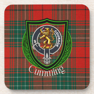 Cumming Scottish Clan Tartan & Crest Coaster