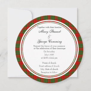 Cumming Scottish Wedding Round Invitation