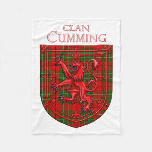 Cumming Tartan Scottish Plaid Lion Rampant Fleece Blanket