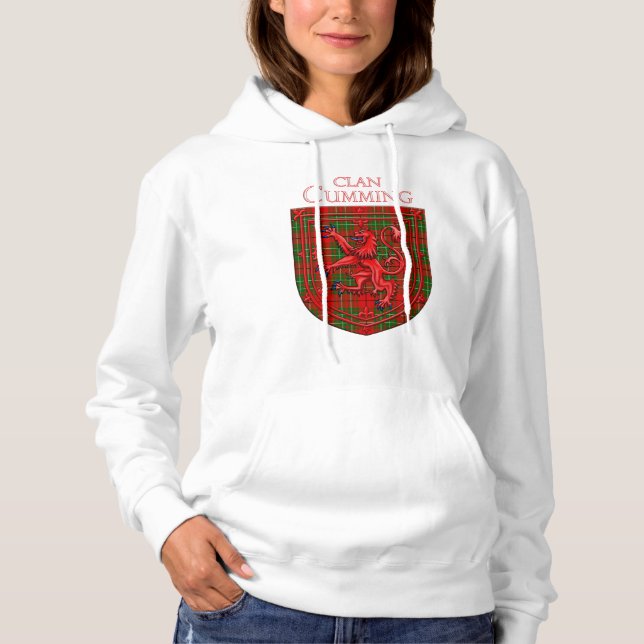 Cumming Tartan Scottish Plaid Lion Rampant Hoodie (Front)