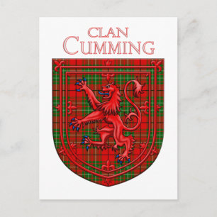 Cumming Tartan Scottish Plaid Lion Rampant Postcard