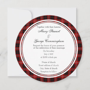 Cummingham Scottish Wedding Round Invitation